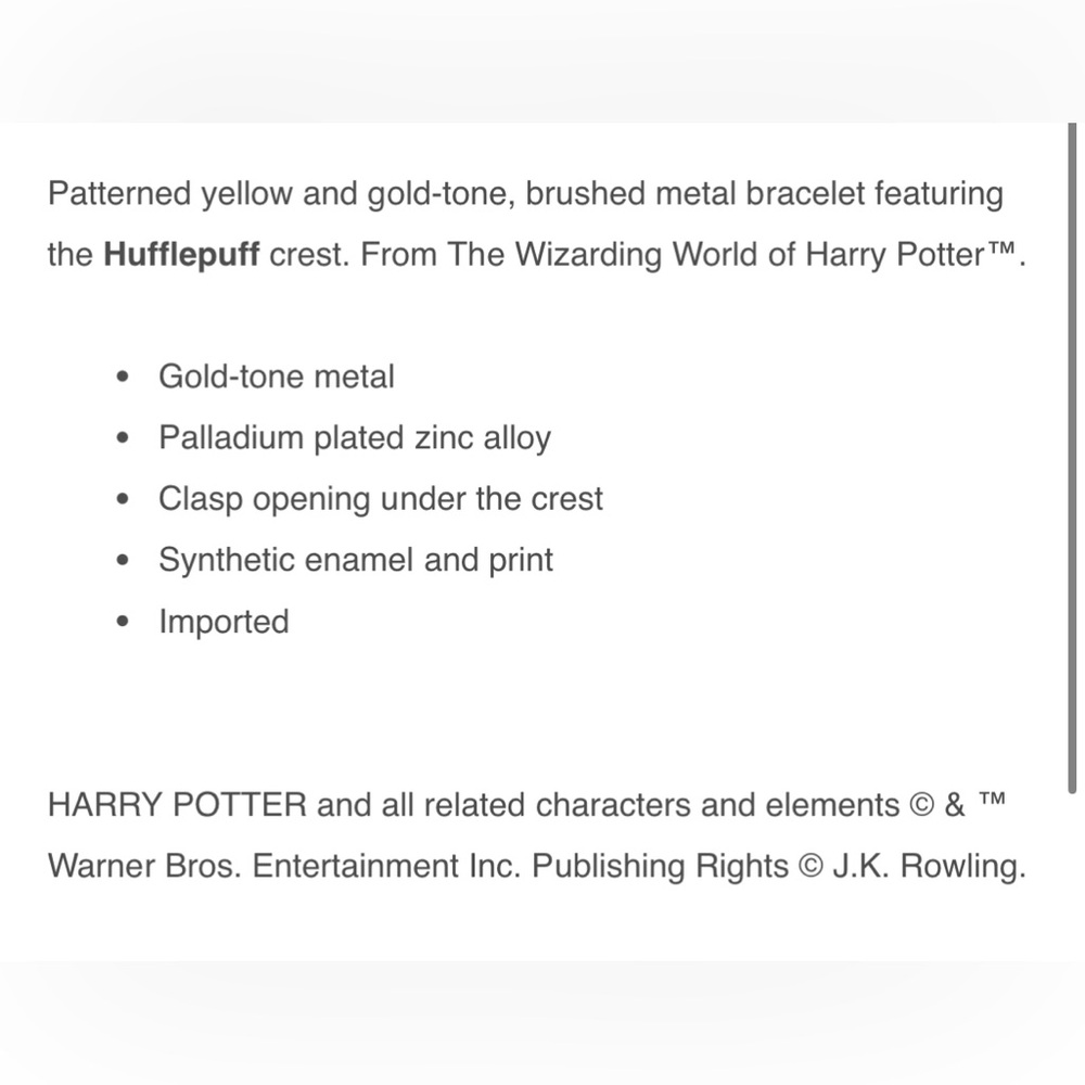 Hufflepuff Bundle! Harry Potter Crest Bangle and Head Girl Pin - Picture 4 of 6